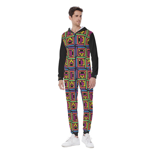 All-Over Print Men's Hooded Jumpsuit