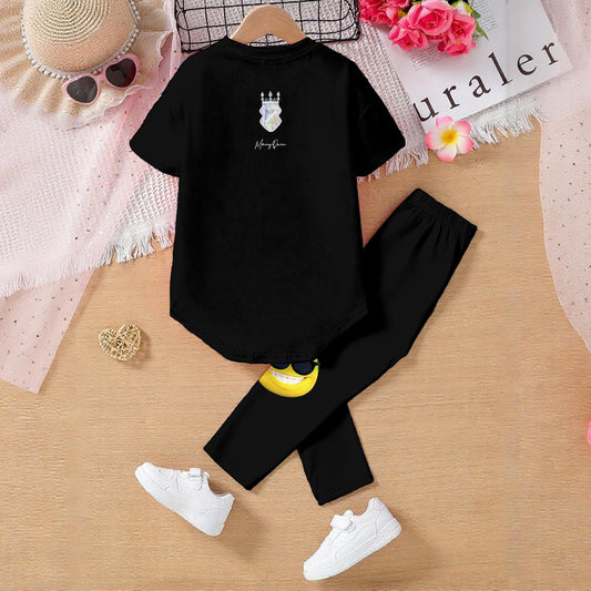 All-Over Print Kids' Casual Top and Pants Set