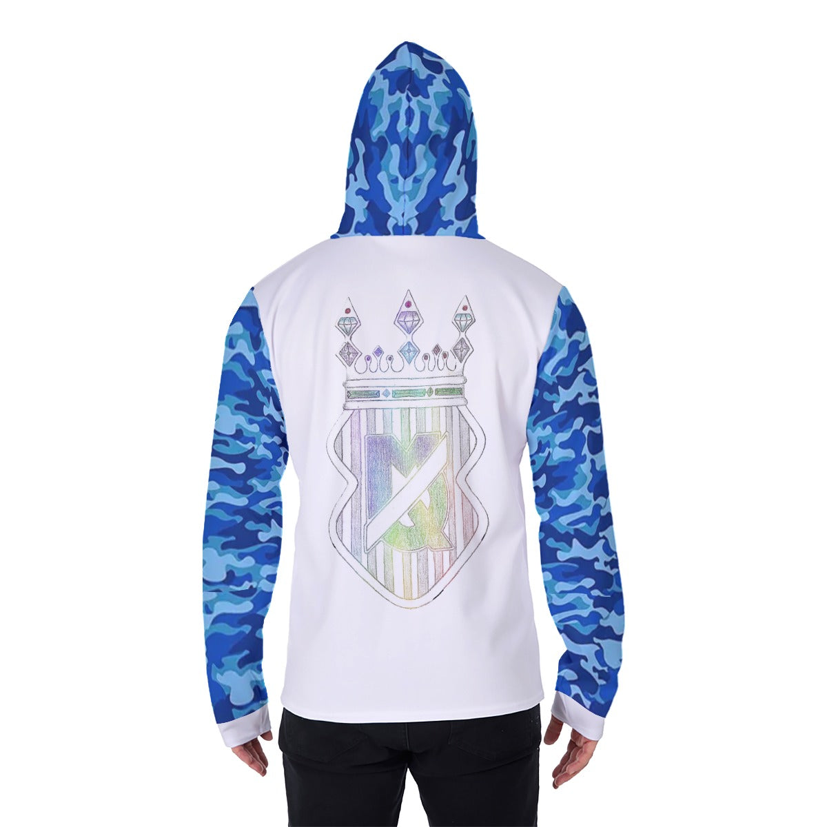 All-Over Print Men's Heavy Fleece Hoodie With Mask