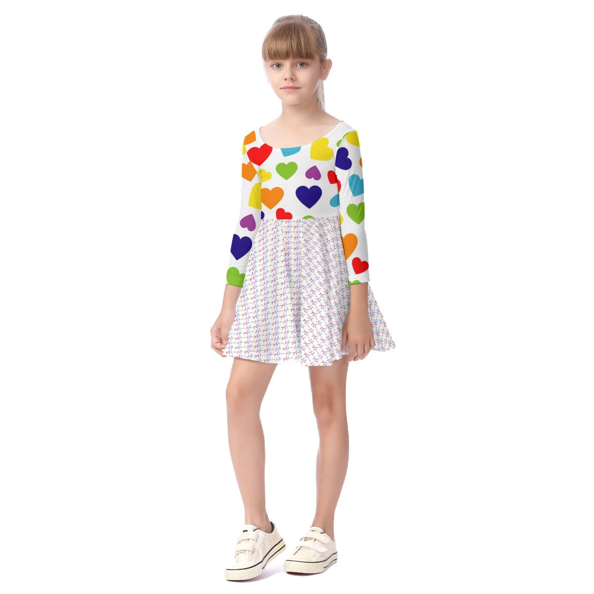 All-Over Print Kid's Long Sleeve Dress