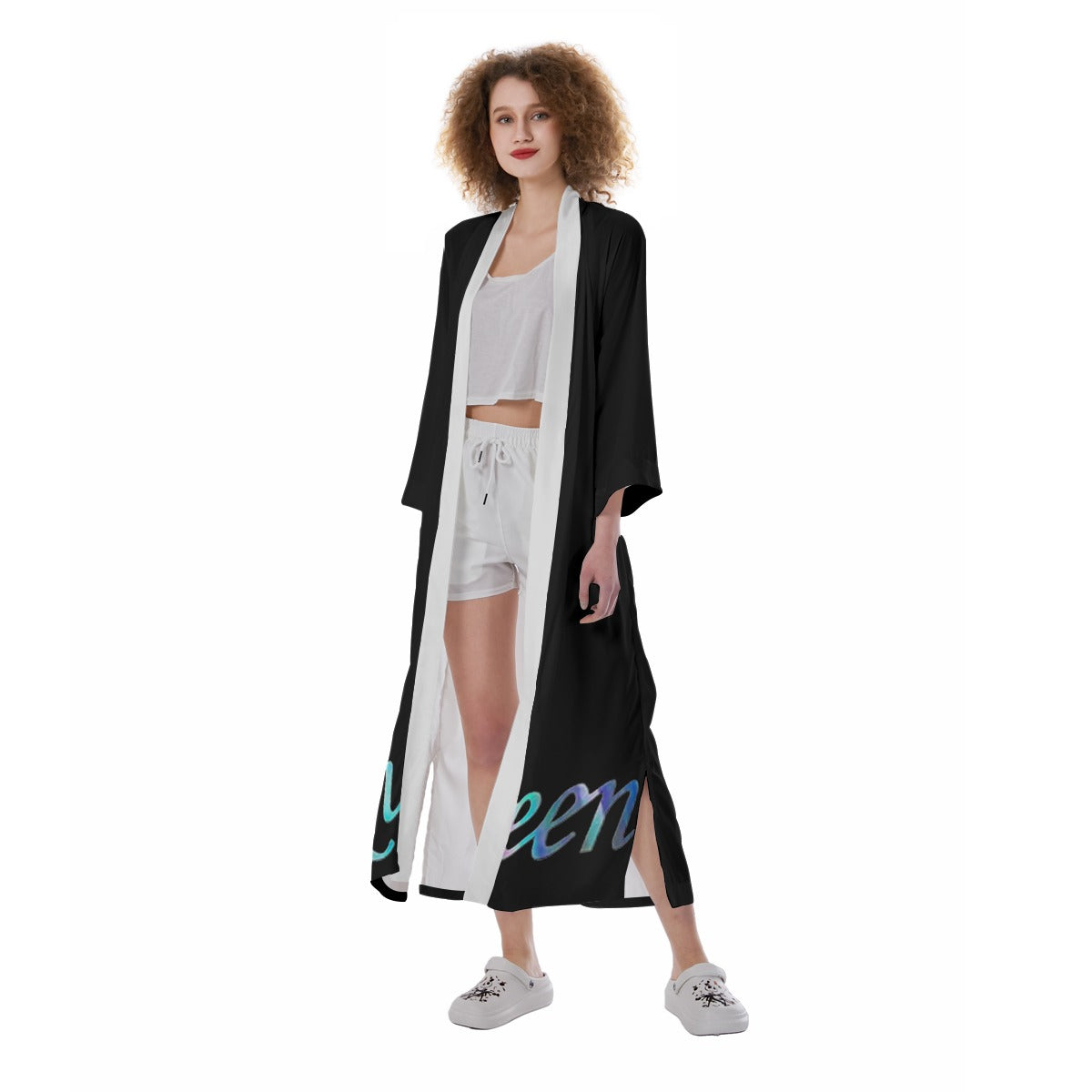 All-Over Print Women's Satin Kimono Long Robe