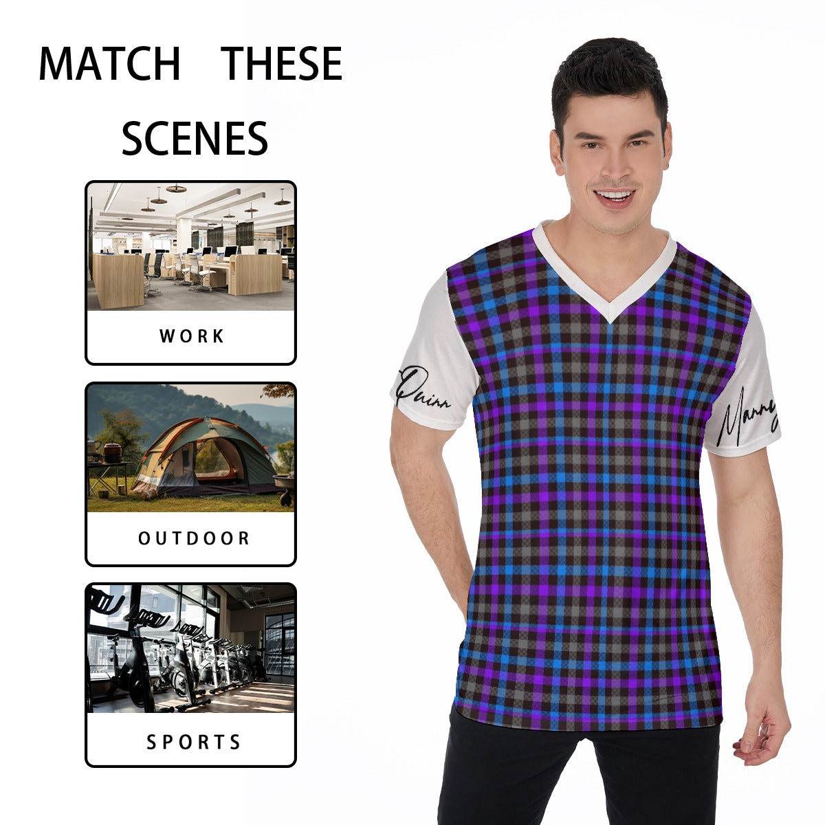All-Over Print V-Neck T-Shirt