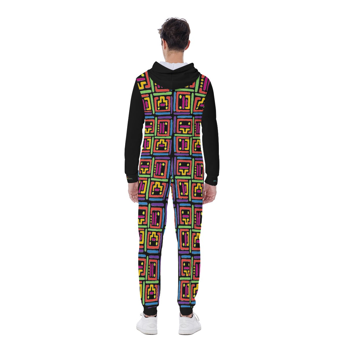 All-Over Print Men's Hooded Jumpsuit