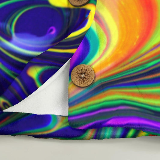 All-Over Print Women's Flannel Hoodie with Cat Ears