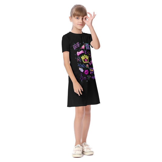 All-Over Print Kid's Short Sleeve Dress