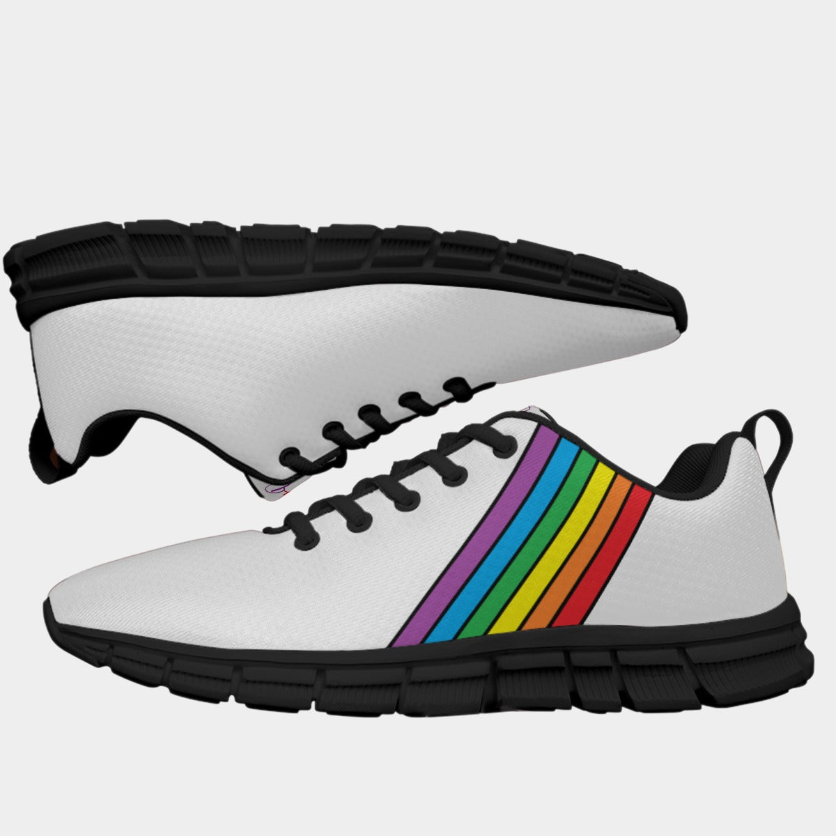 All-Over Print Men's Sports Shoes With Black Sole