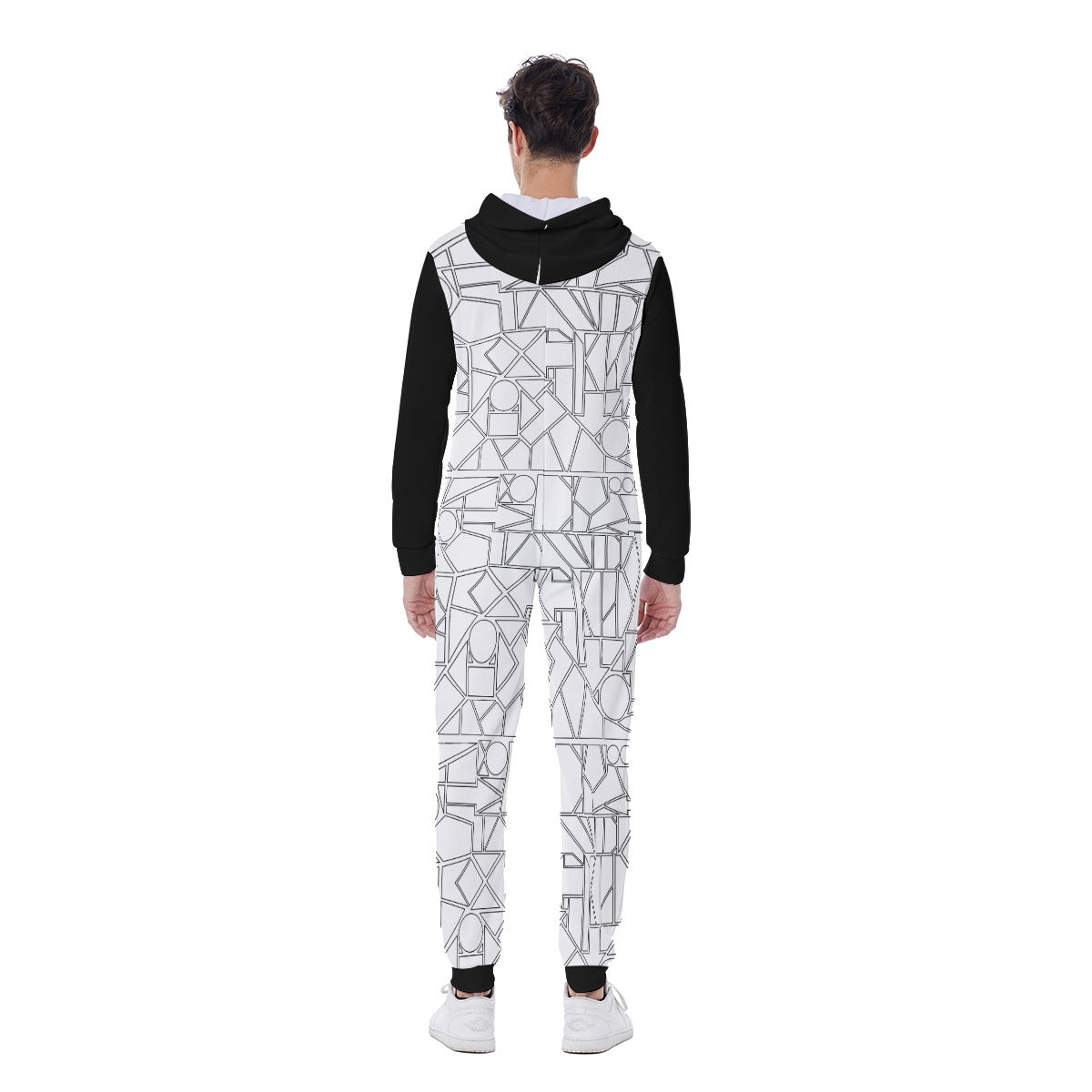All-Over Print Men's Hooded Jumpsuit