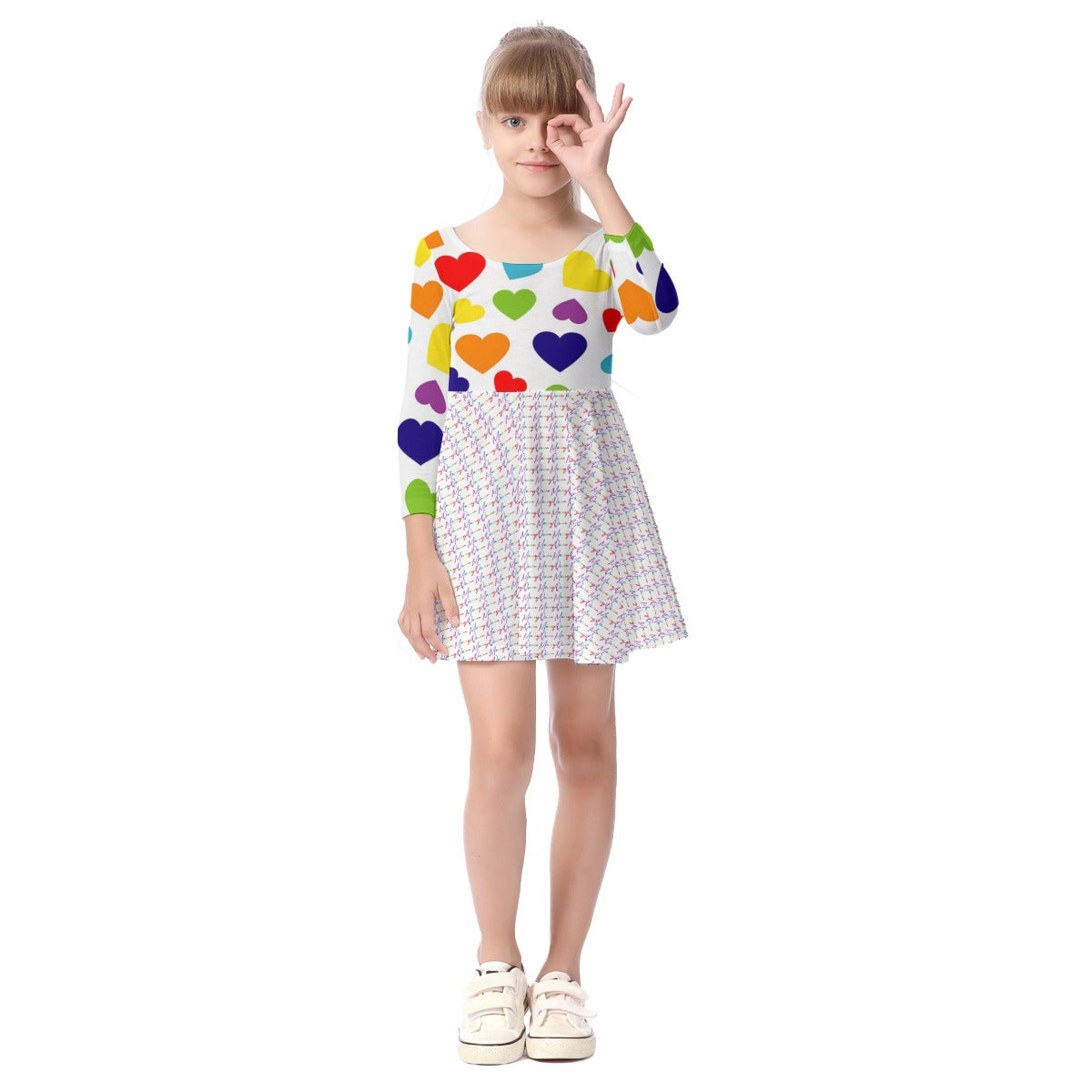 All-Over Print Kid's Long Sleeve Dress
