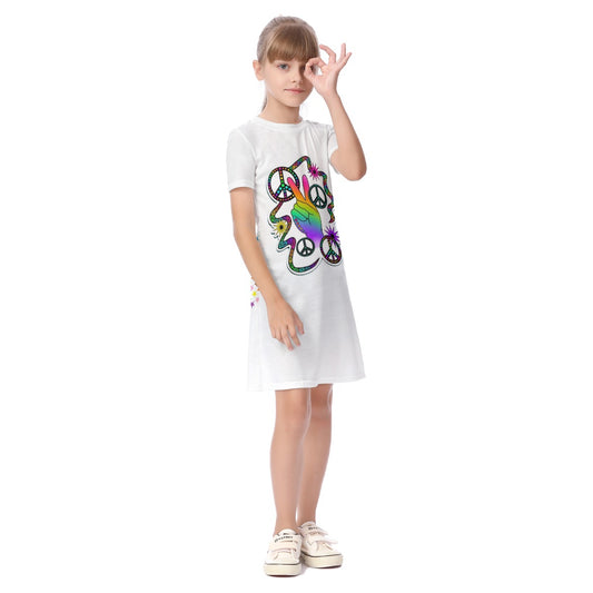 All-Over Print Kid's Short Sleeve Dress