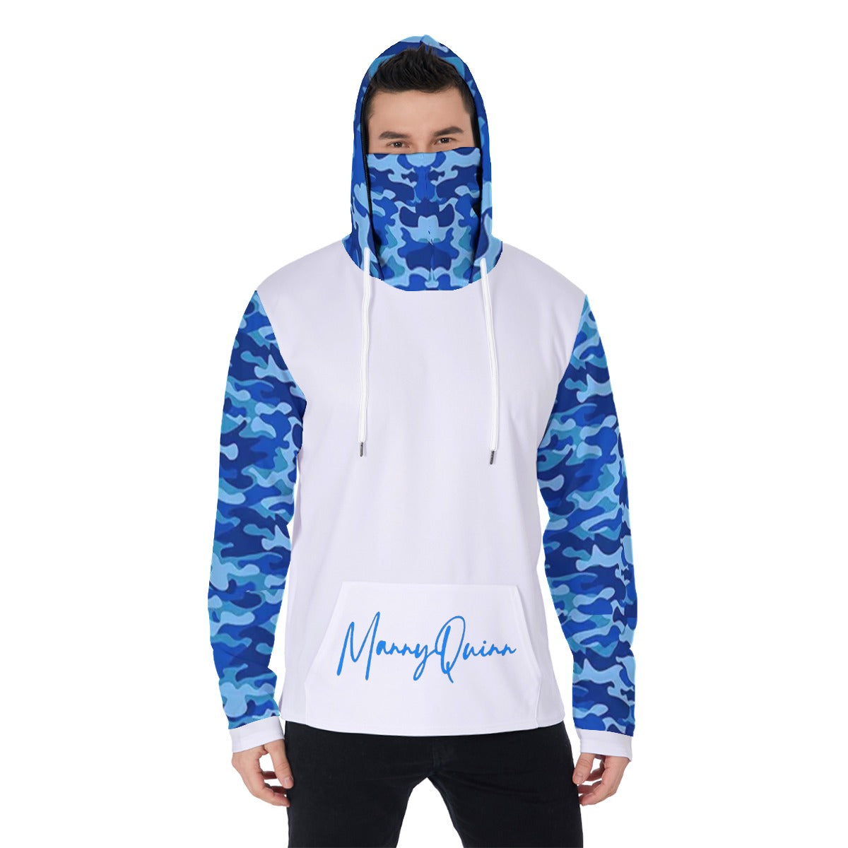 All-Over Print Men's Heavy Fleece Hoodie With Mask