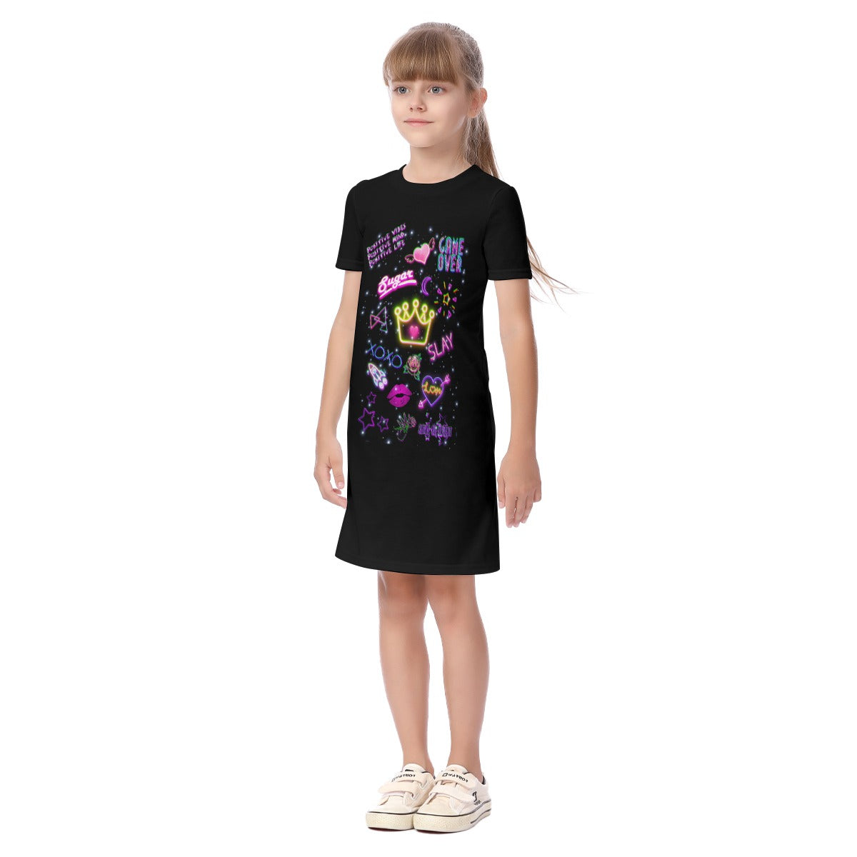All-Over Print Kid's Short Sleeve Dress