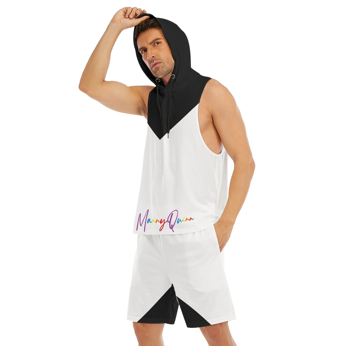 All-Over Print Men's Sleeveless Vest And Shorts Set