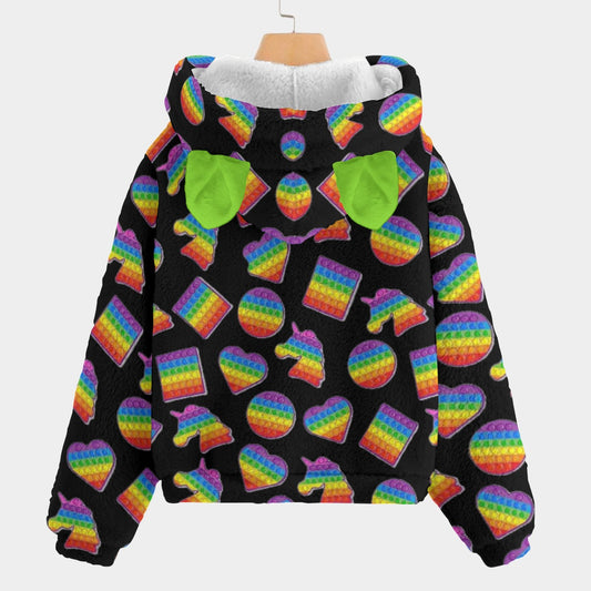 All-Over Print Kid’s Borg Fleece Sweatshirt With Ear