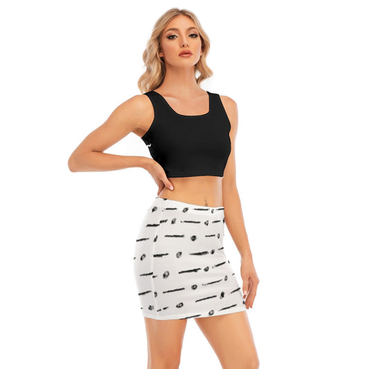 All-Over Print Women's Camisole And Hip Skirt Suit