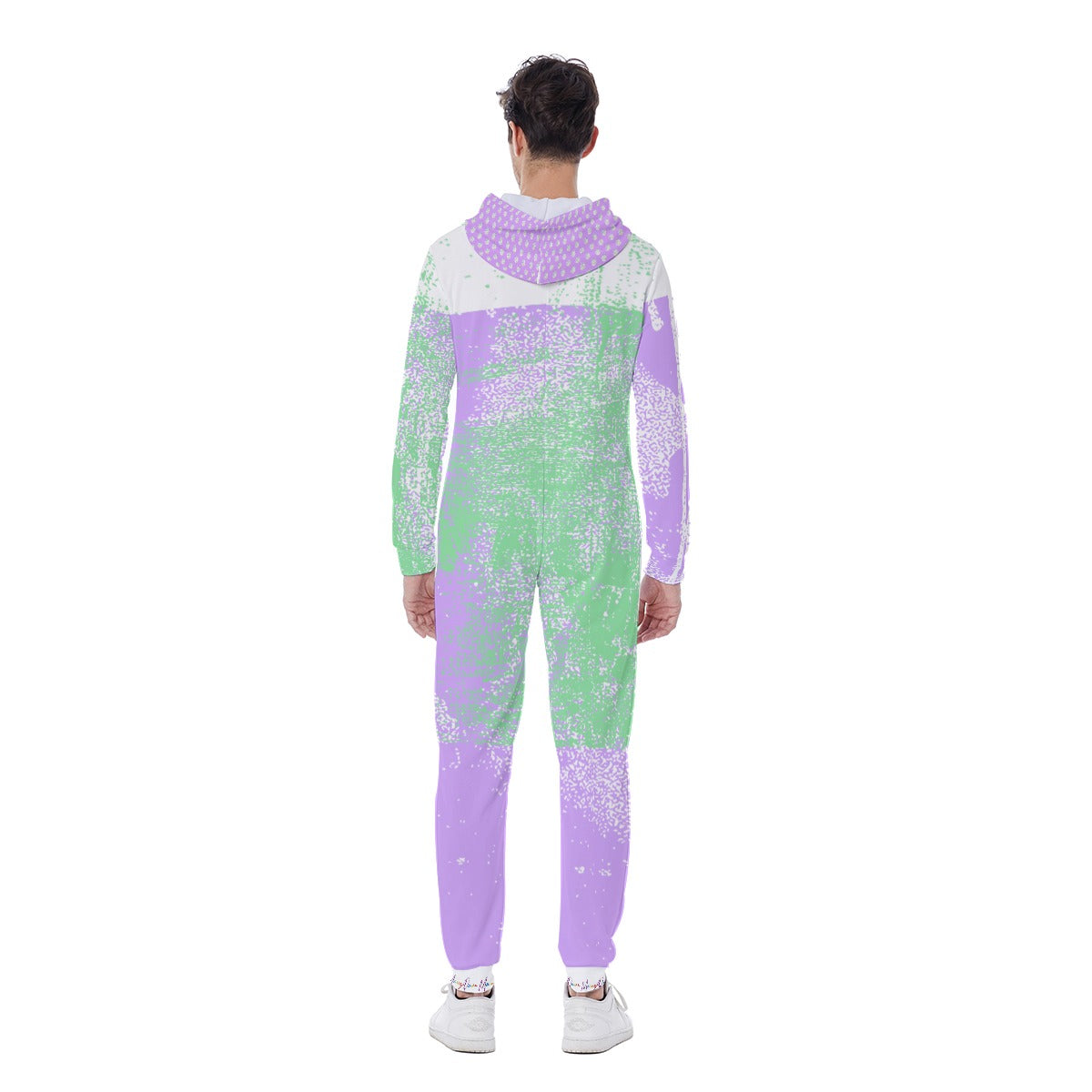 All-Over Print Men's Hooded Jumpsuit