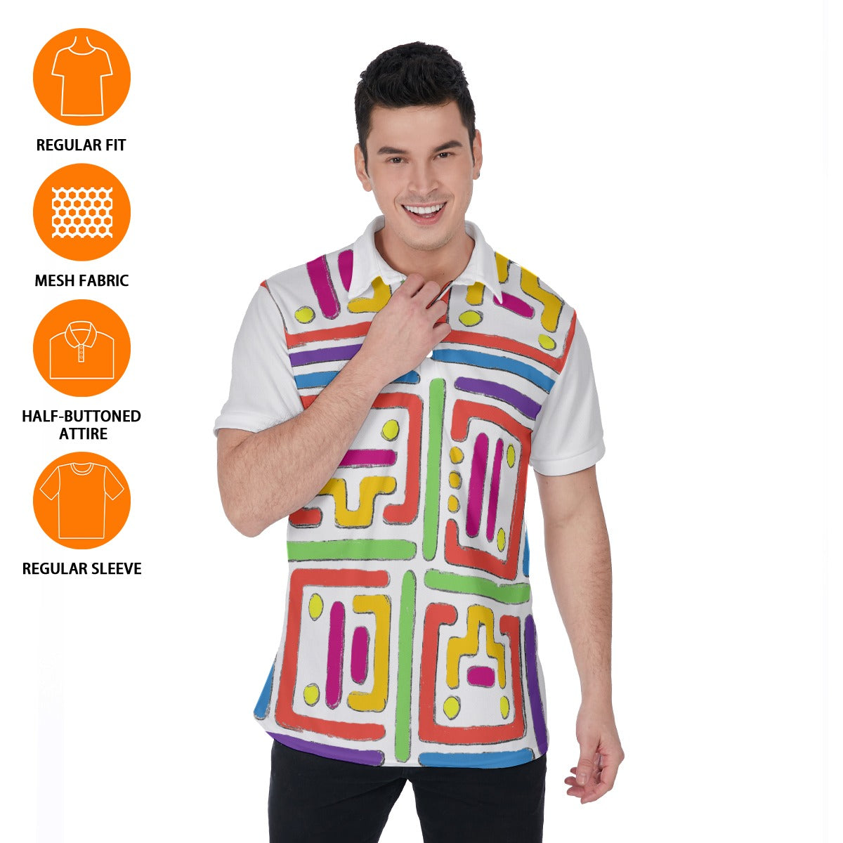 All-Over Print Men's Polo Shirt