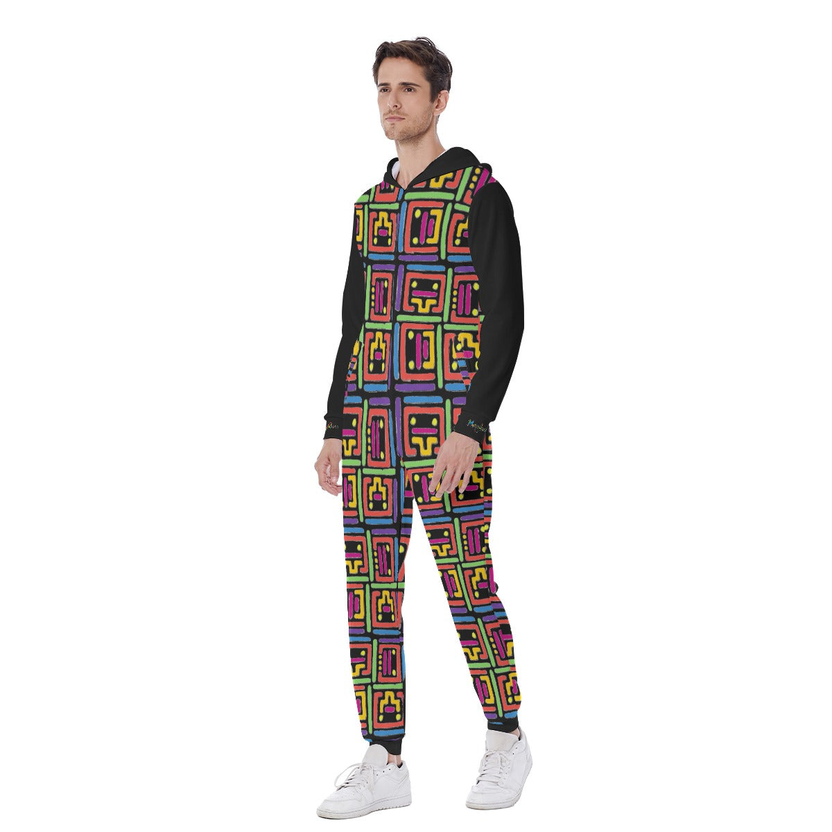 All-Over Print Men's Hooded Jumpsuit