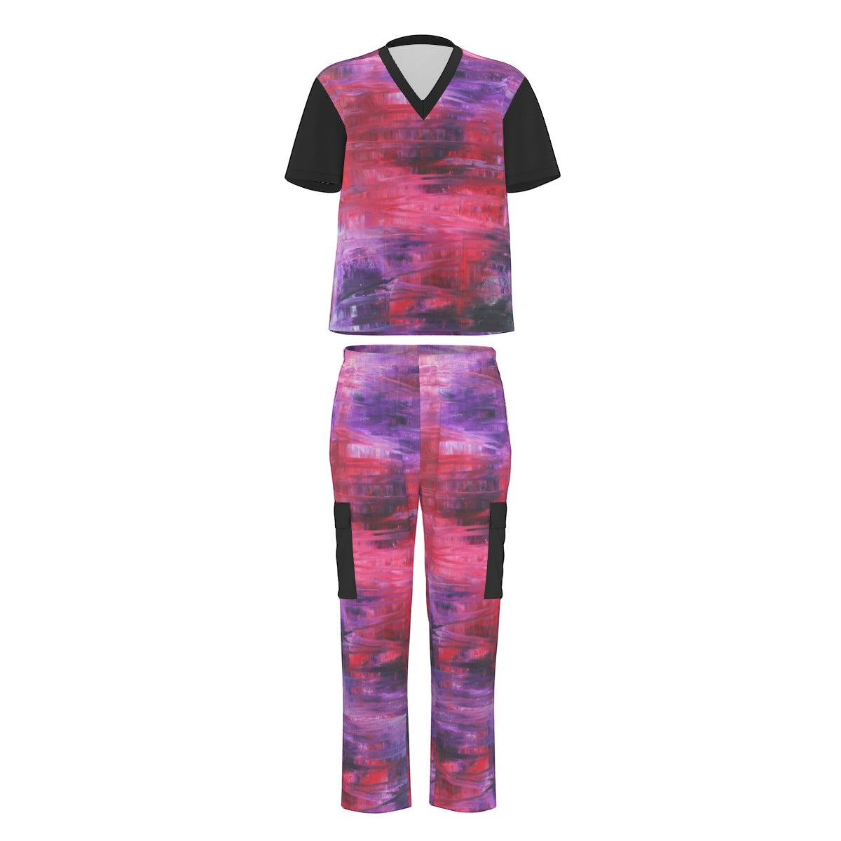 All-Over Print Unisex Scrub Set With Six Pocket