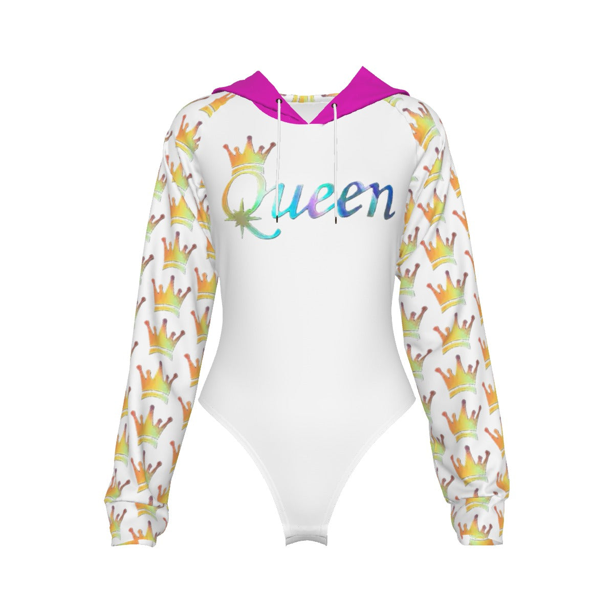 All-Over Print Women's Raglan Sleeve Hooded Bodysuit