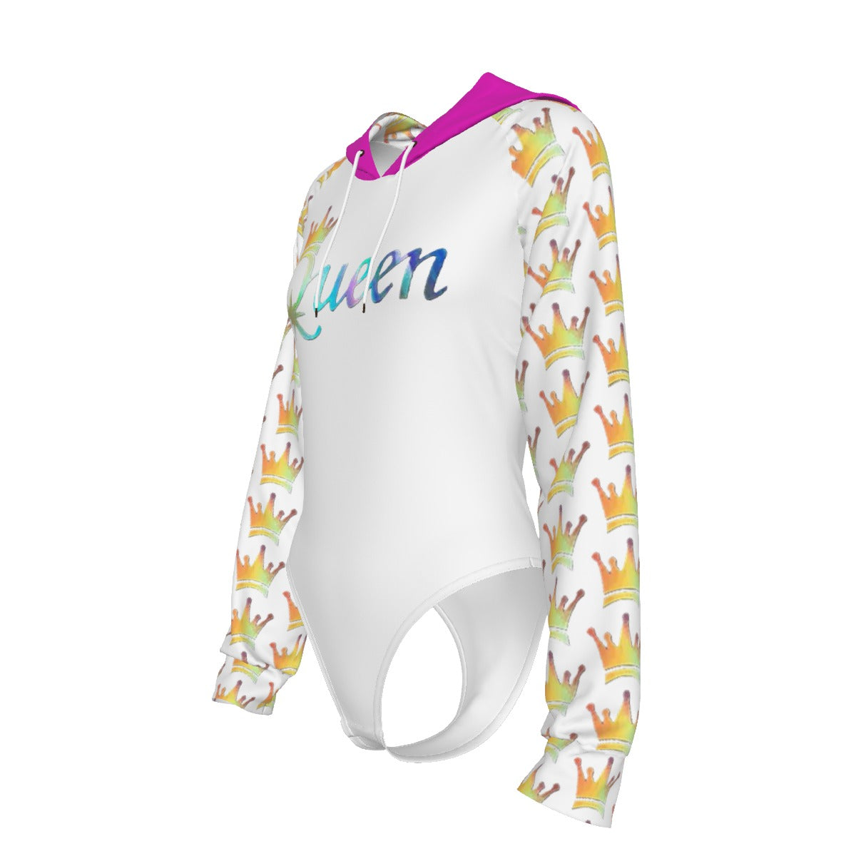 All-Over Print Women's Raglan Sleeve Hooded Bodysuit