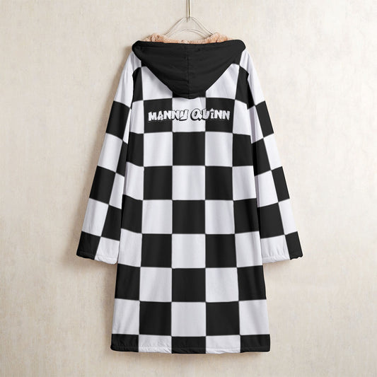 All-Over Print Men's Horn Button Long Fleece Windbreaker