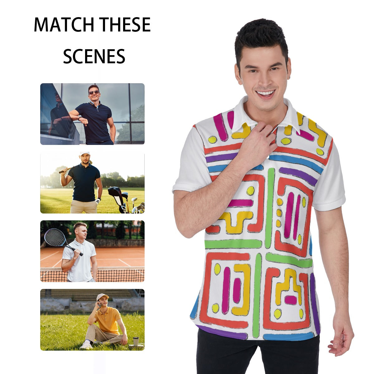 All-Over Print Men's Polo Shirt