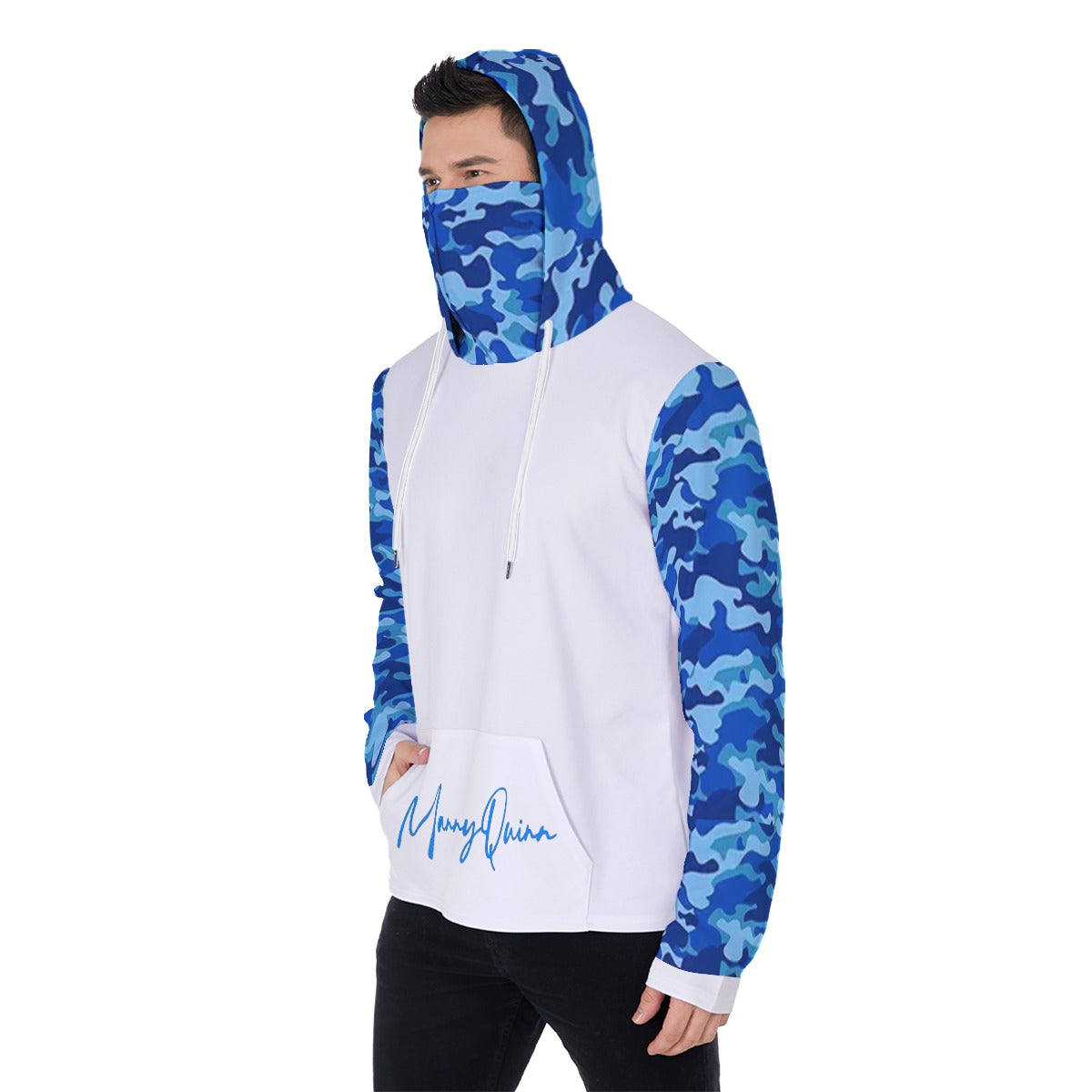 All-Over Print Men's Heavy Fleece Hoodie With Mask