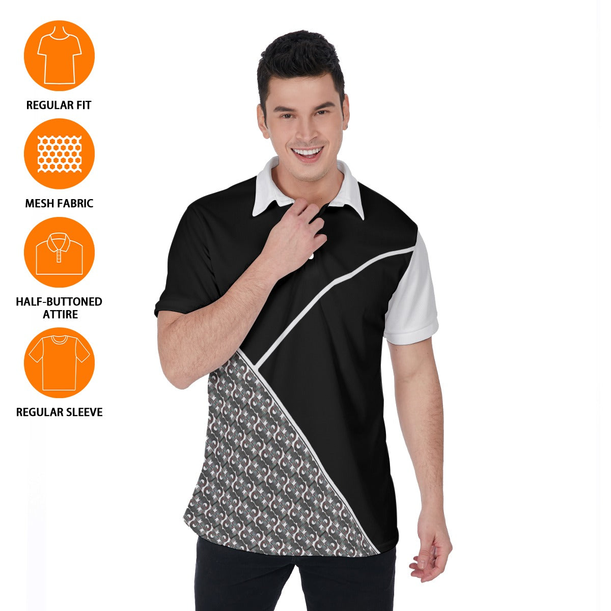 All-Over Print Men's Polo Shirt