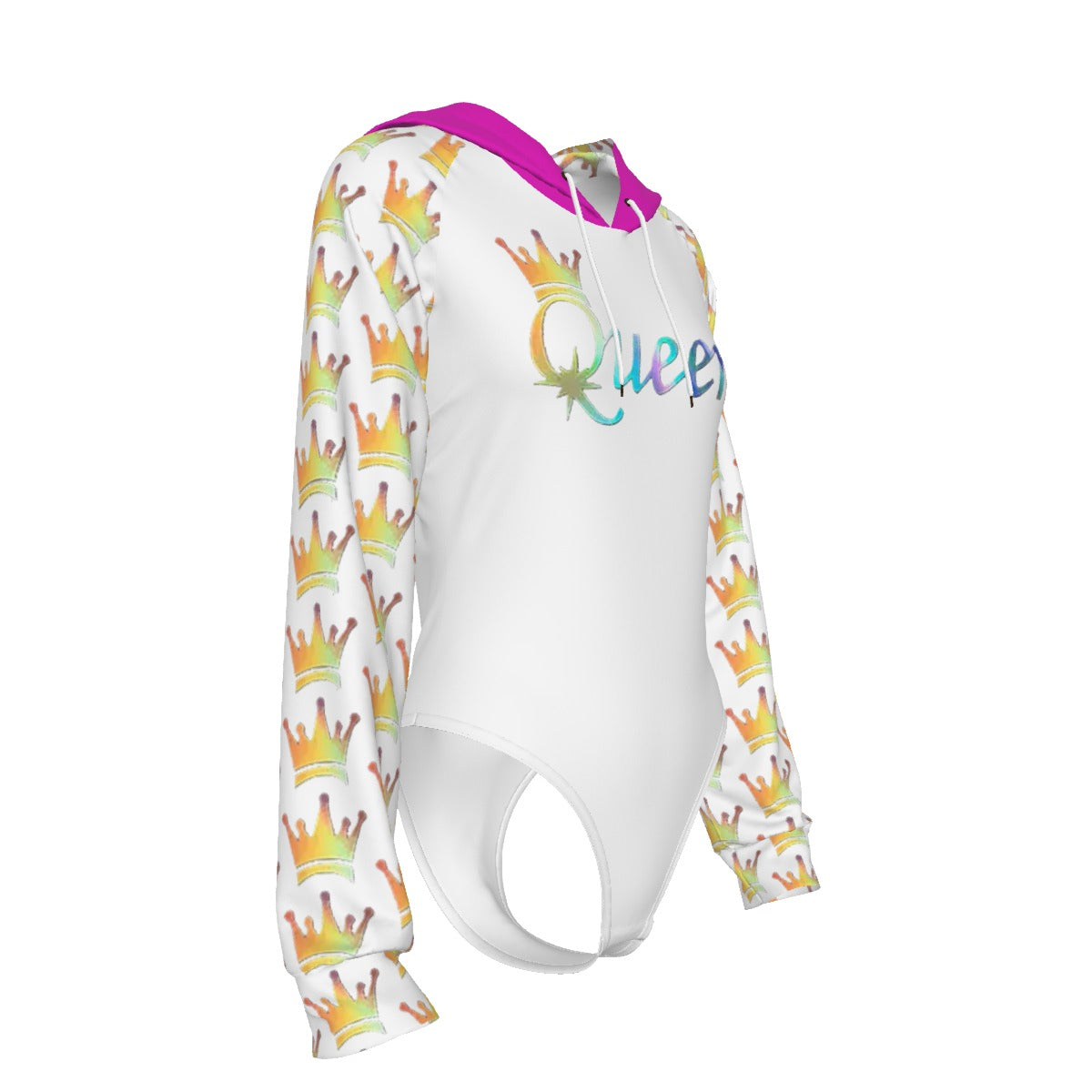 All-Over Print Women's Raglan Sleeve Hooded Bodysuit
