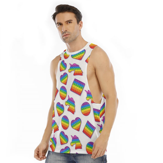 All-Over Print Men's O-neck Long Tank Top