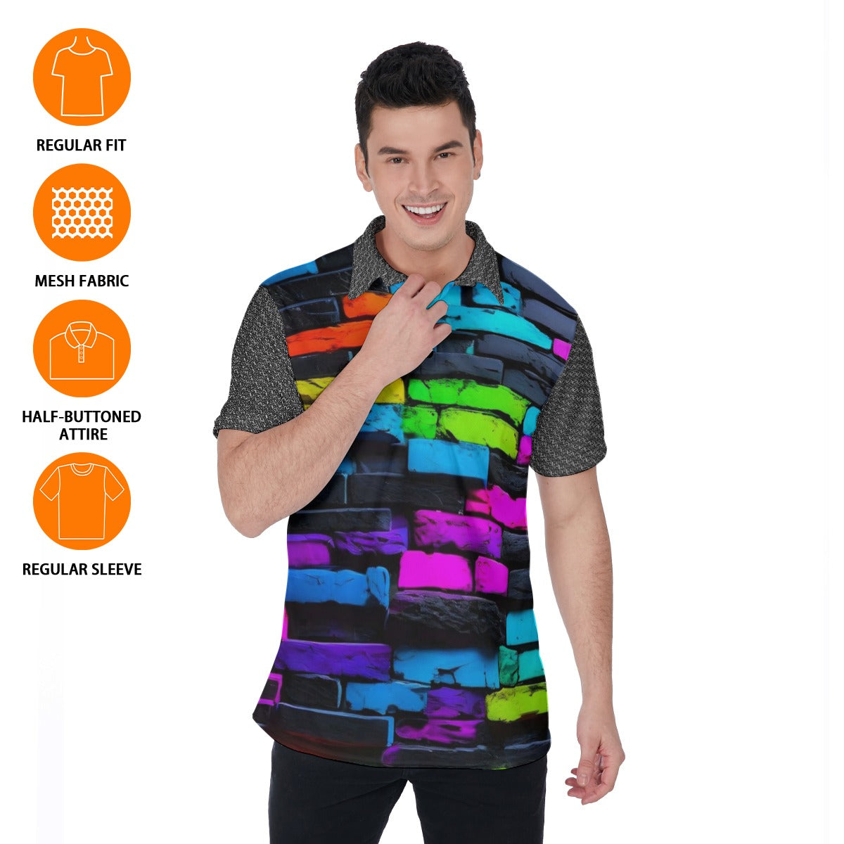 All-Over Print Men's Polo Shirt
