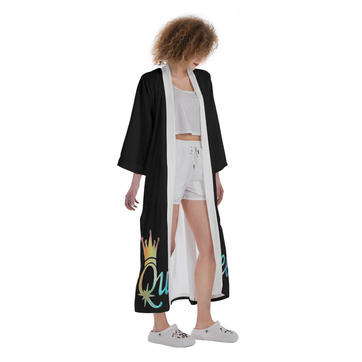 All-Over Print Women's Satin Kimono Long Robe