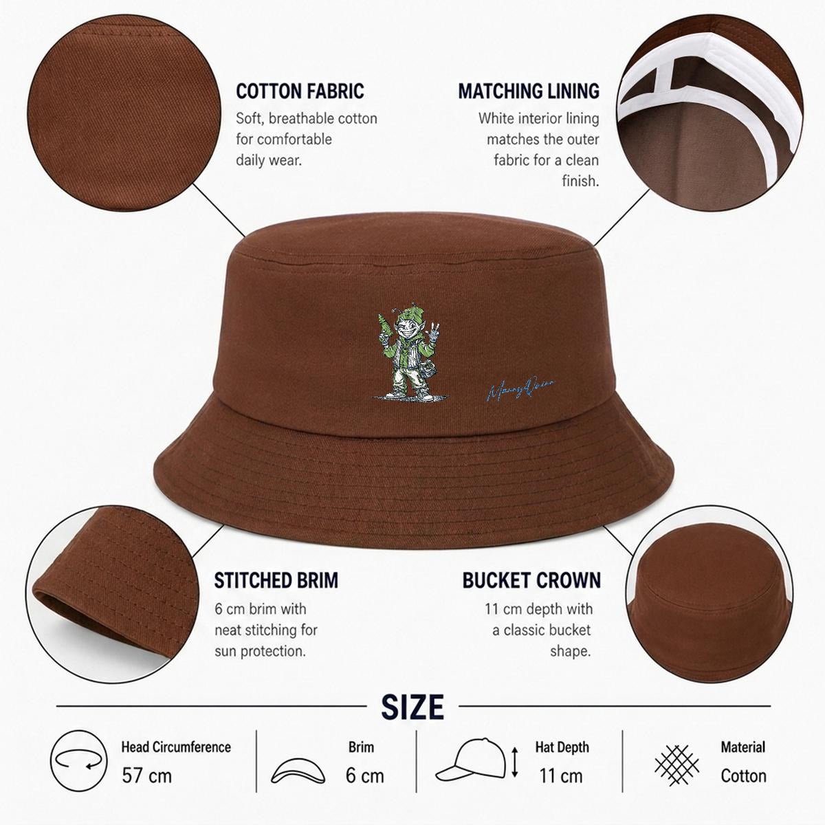 Embroidery Bucket Hat