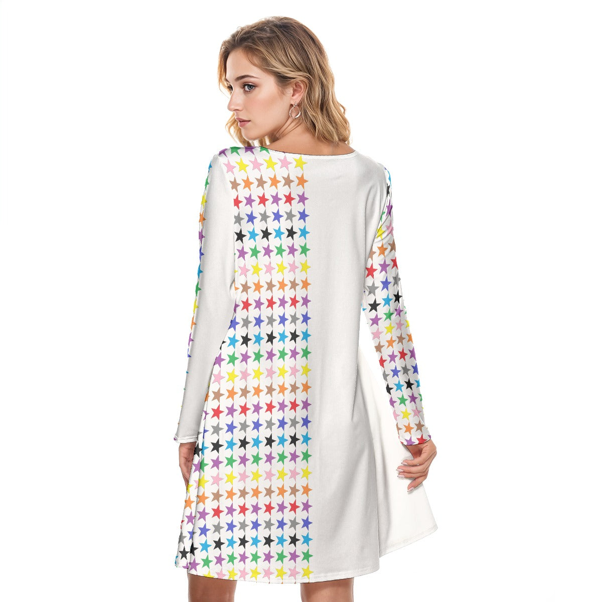 All-Over Print Women's Round Neck Dress|190GSM Cotton
