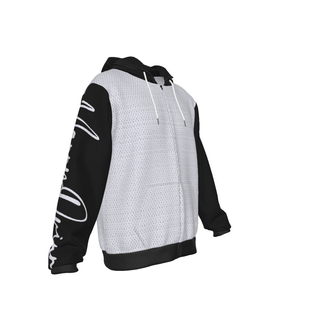 All-Over Print Zip Up Hoodie With Pocket