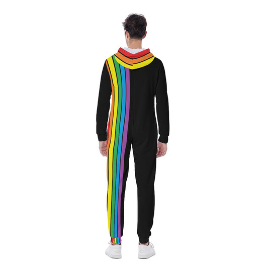 All-Over Print Men's Hooded Jumpsuit