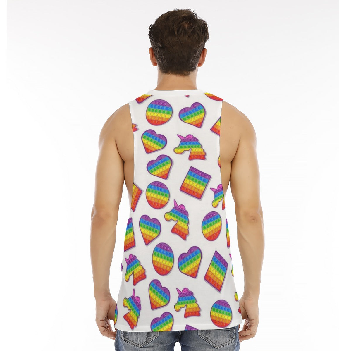 All-Over Print Men's O-neck Long Tank Top