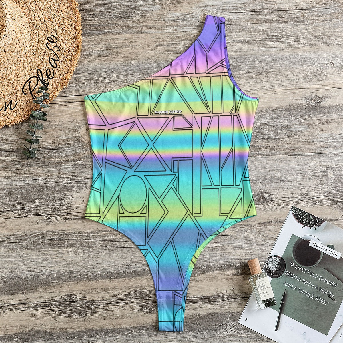 All-Over Print Women's One-Shoulder Bodysuit