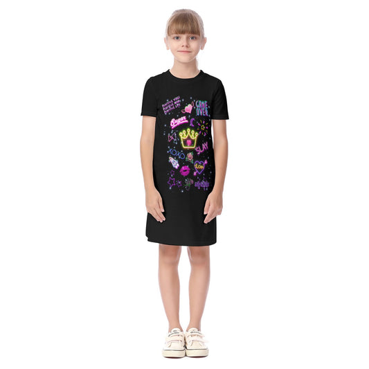 All-Over Print Kid's Short Sleeve Dress