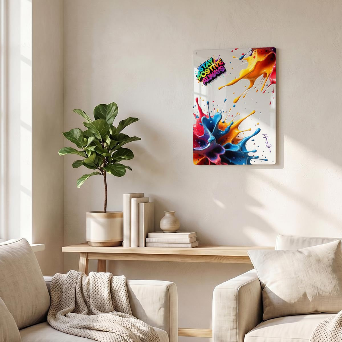 Thickend Rectangular Iron Wall Painting Printed in Canada