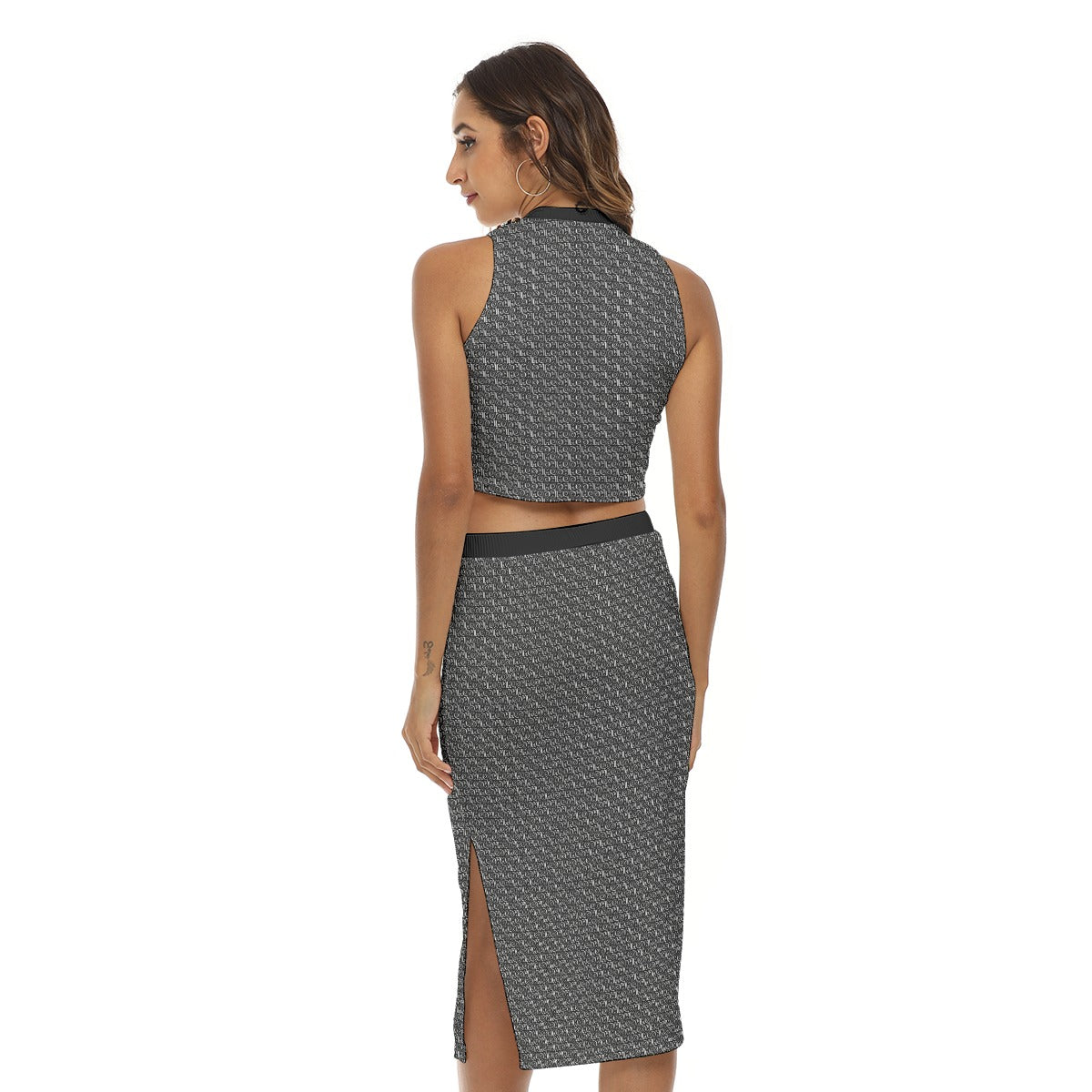 All-Over Print Women's Tank Top & Split High Skirt Set