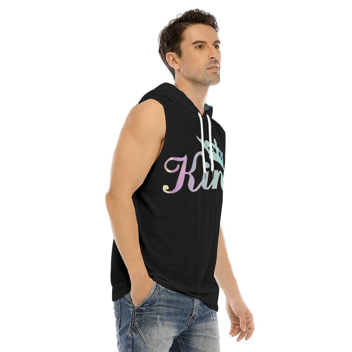 All-Over Print Men's Tank Hooded Vest