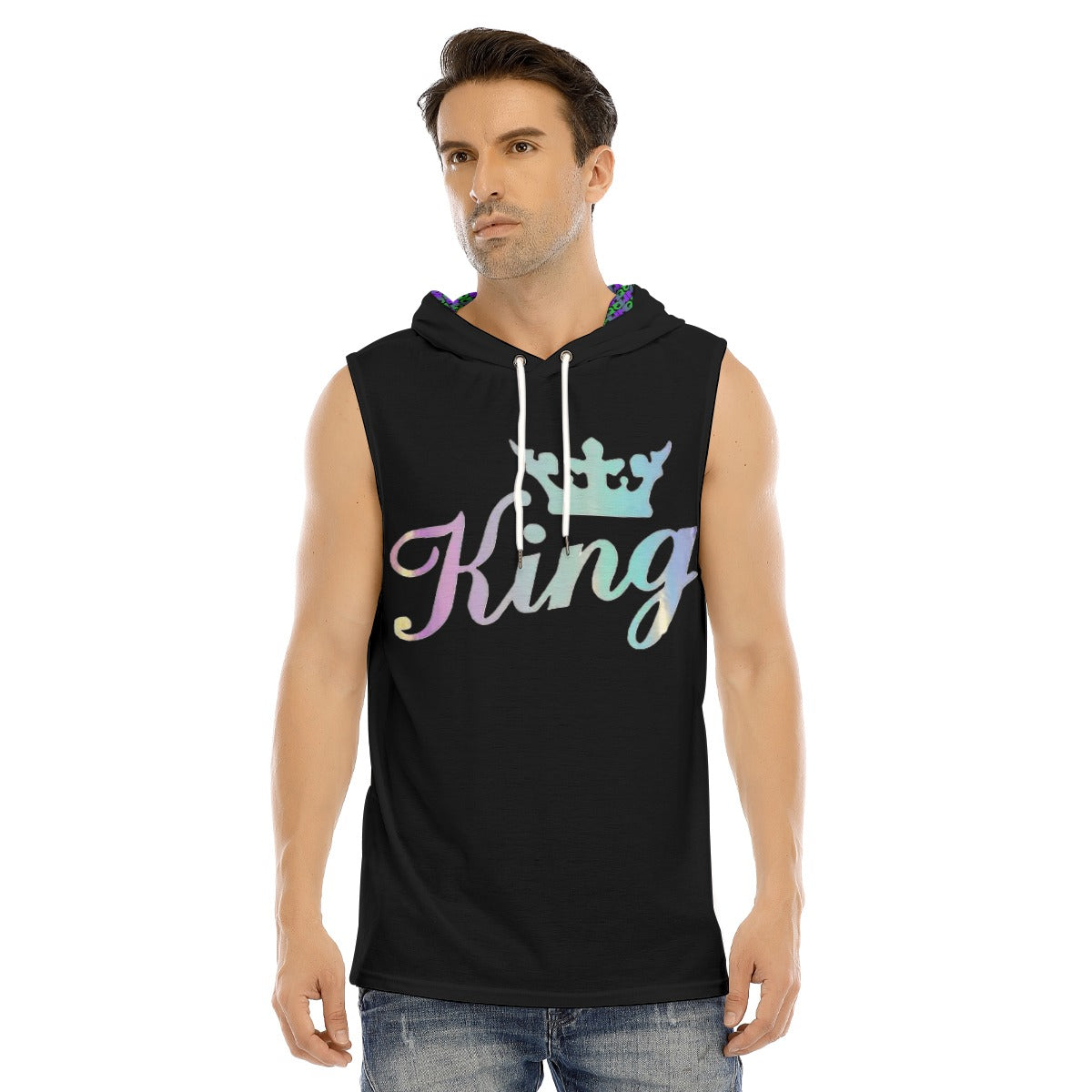 All-Over Print Men's Tank Hooded Vest