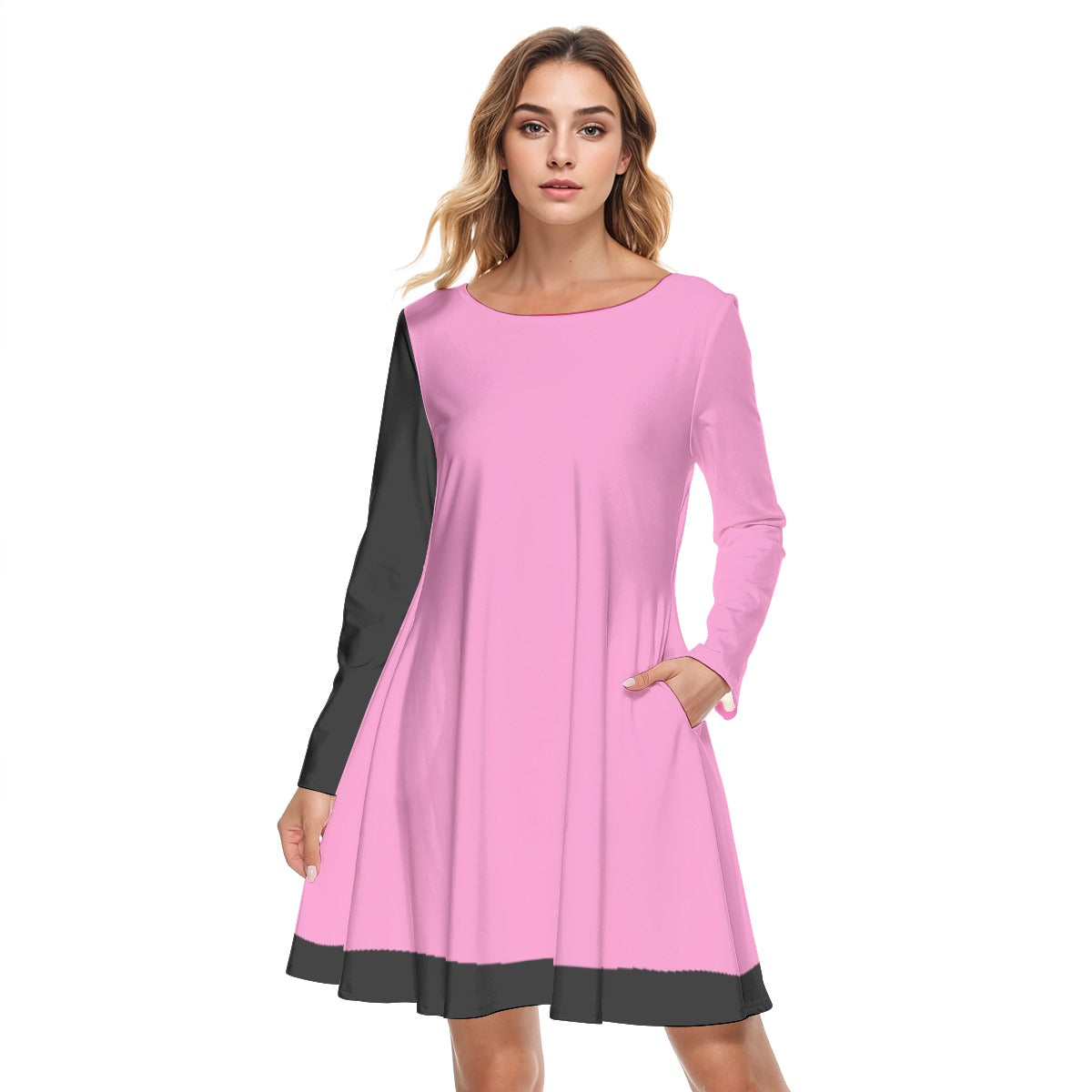 All-Over Print Women's Round Neck Dress|190GSM Cotton