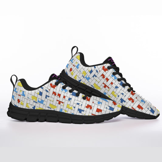 All-Over Print Men's Sports Shoes With Black Sole