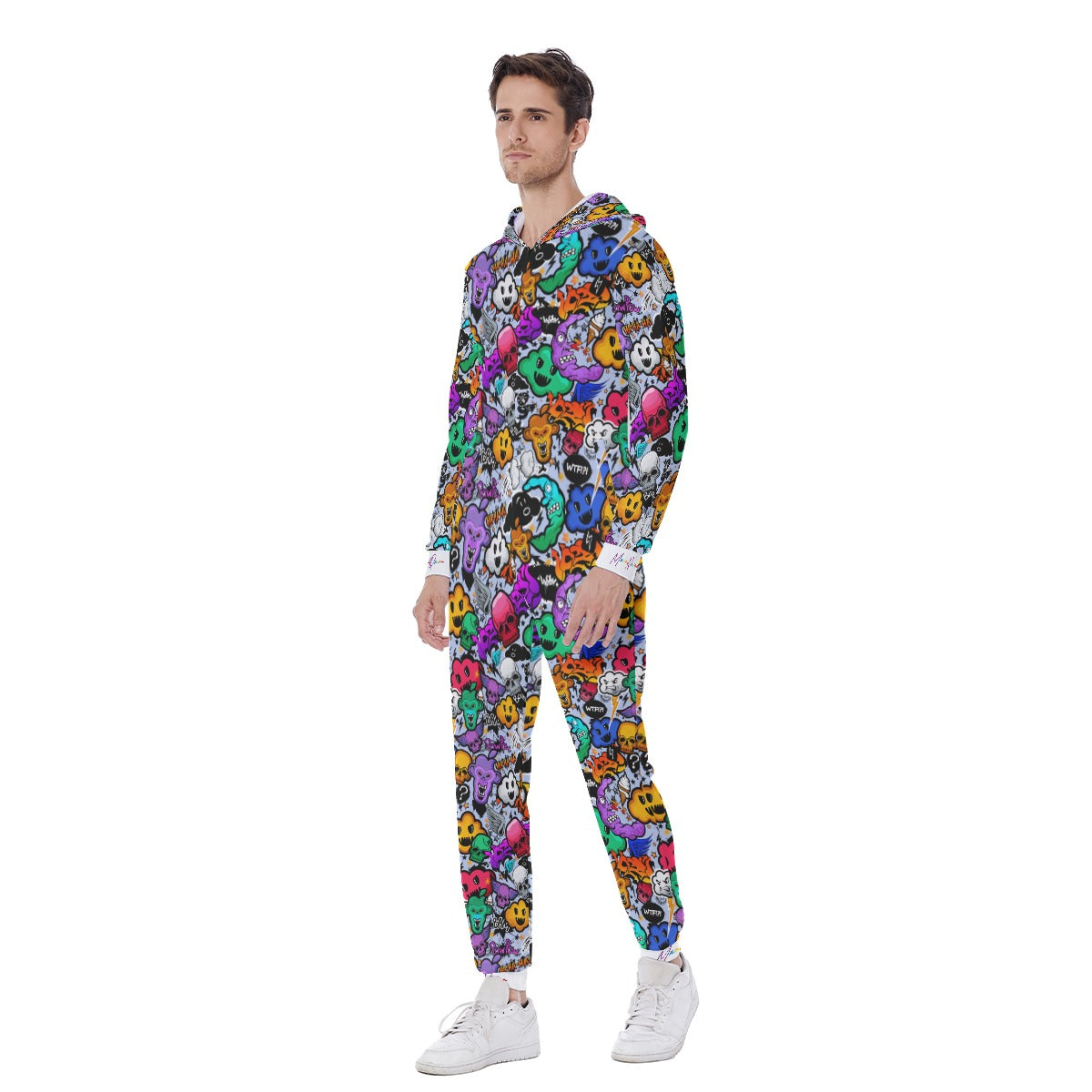 All-Over Print Men's Hooded Jumpsuit