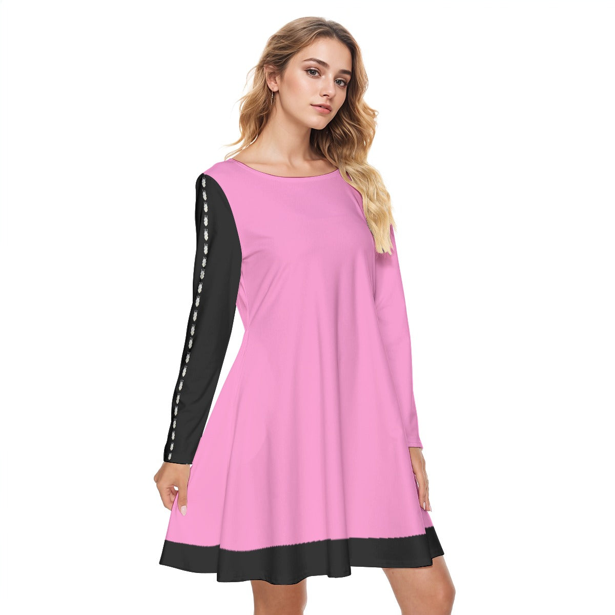 All-Over Print Women's Round Neck Dress|190GSM Cotton
