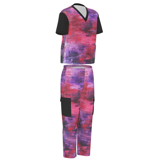 All-Over Print Unisex Scrub Set With Six Pocket