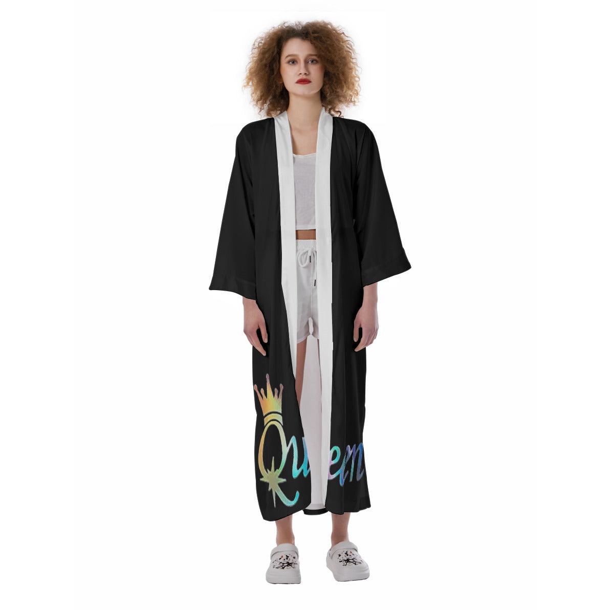All-Over Print Women's Satin Kimono Long Robe