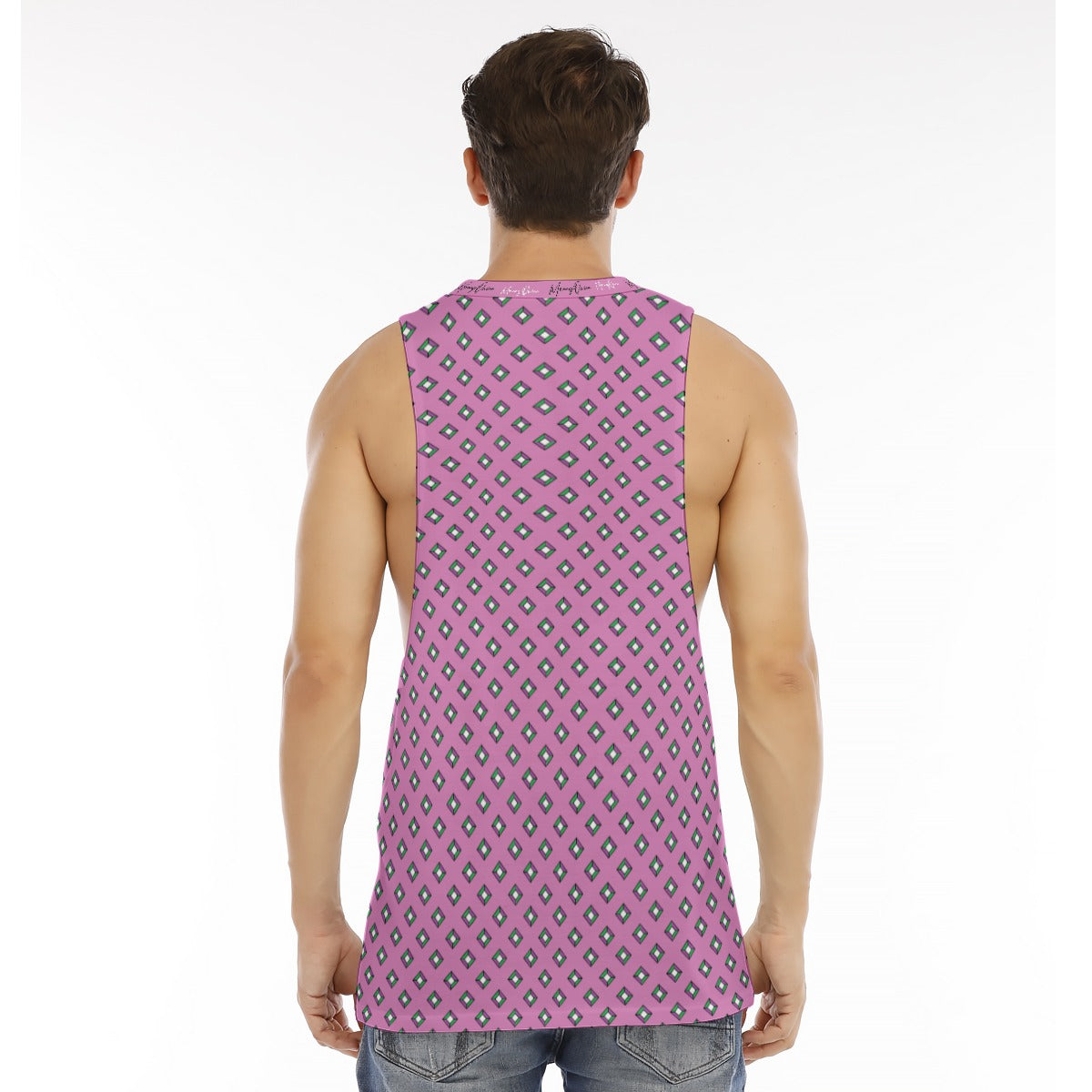 All-Over Print Men's O-neck Long Tank Top